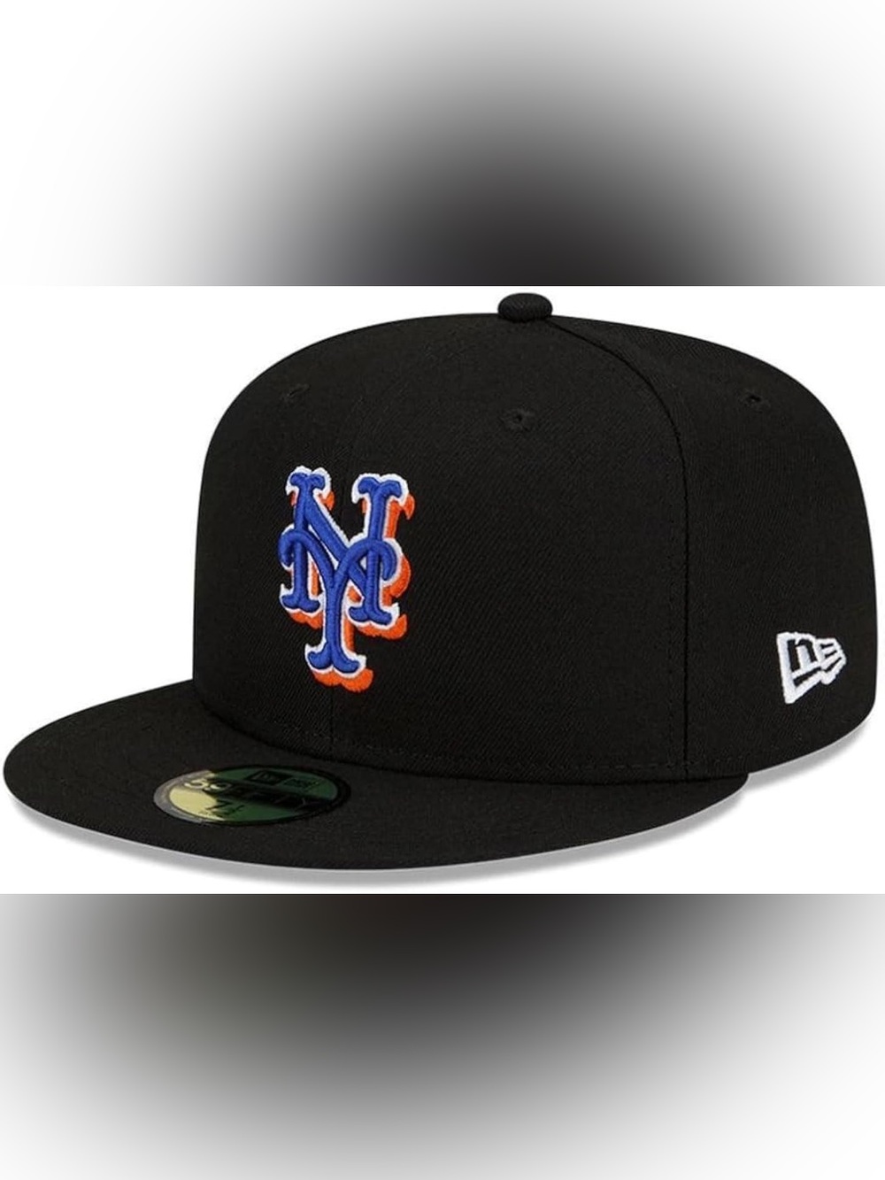 NEW New Era size 7 1/2 Fitted New York Mets Hat Black Blue Classic MLB